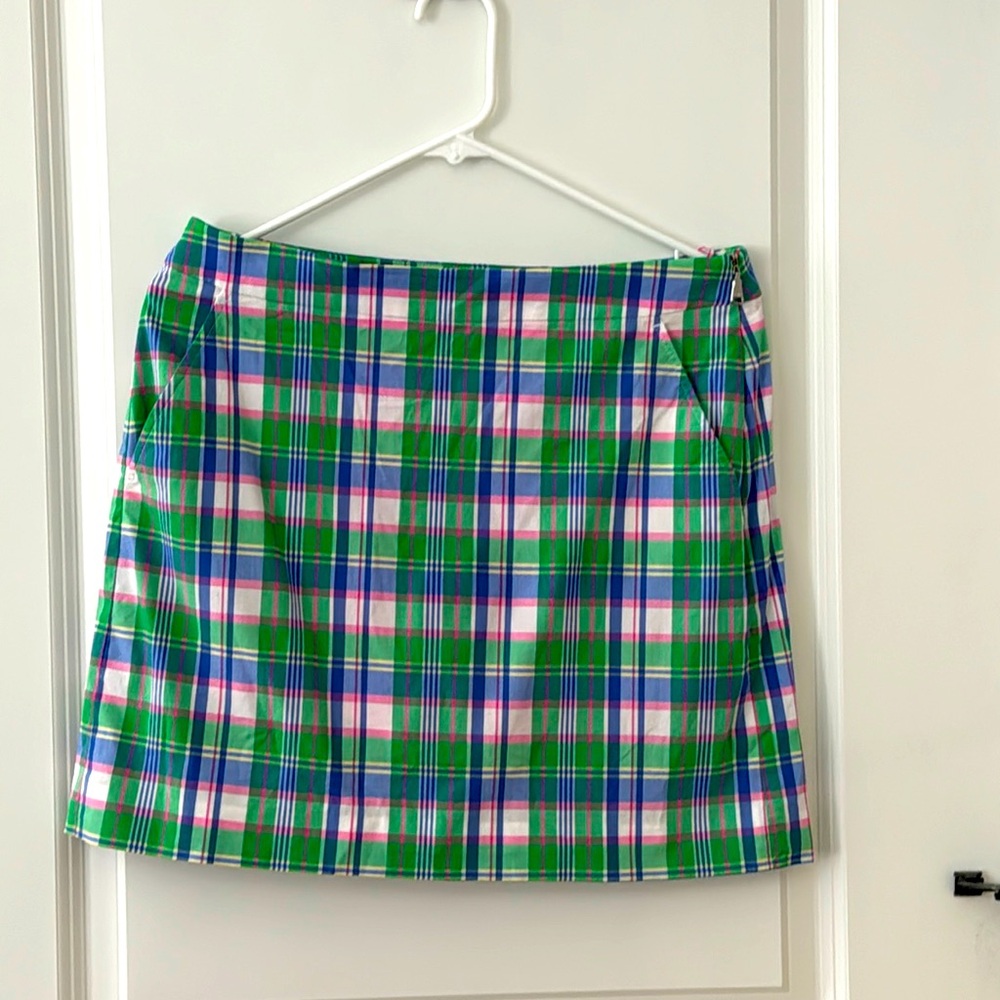 Polo Golf Skirt Scort Ralph Lauren Plaid Ladies Size 4 Green Pink Athletic